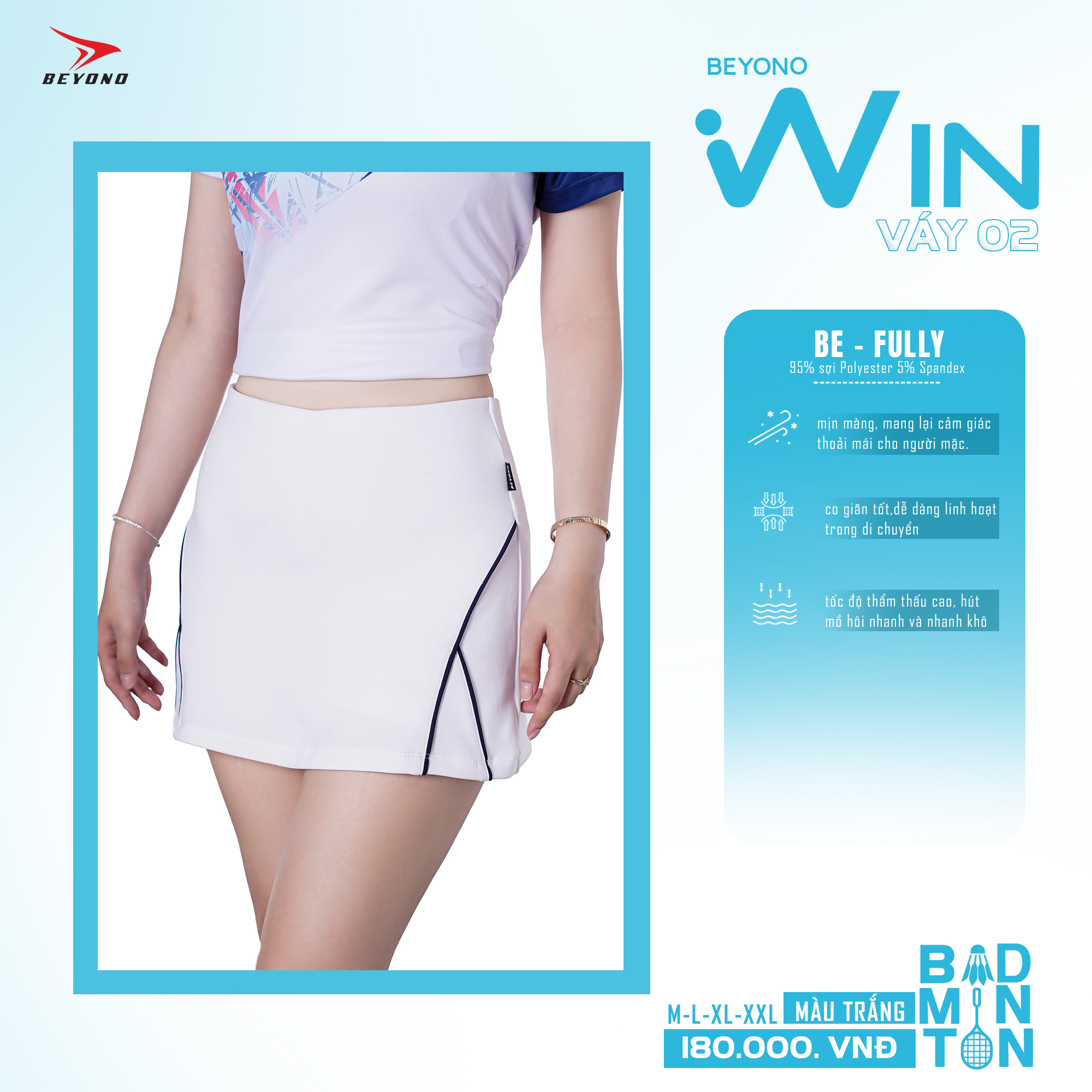 Váy thể thao cầu lông Beyono Win CL02