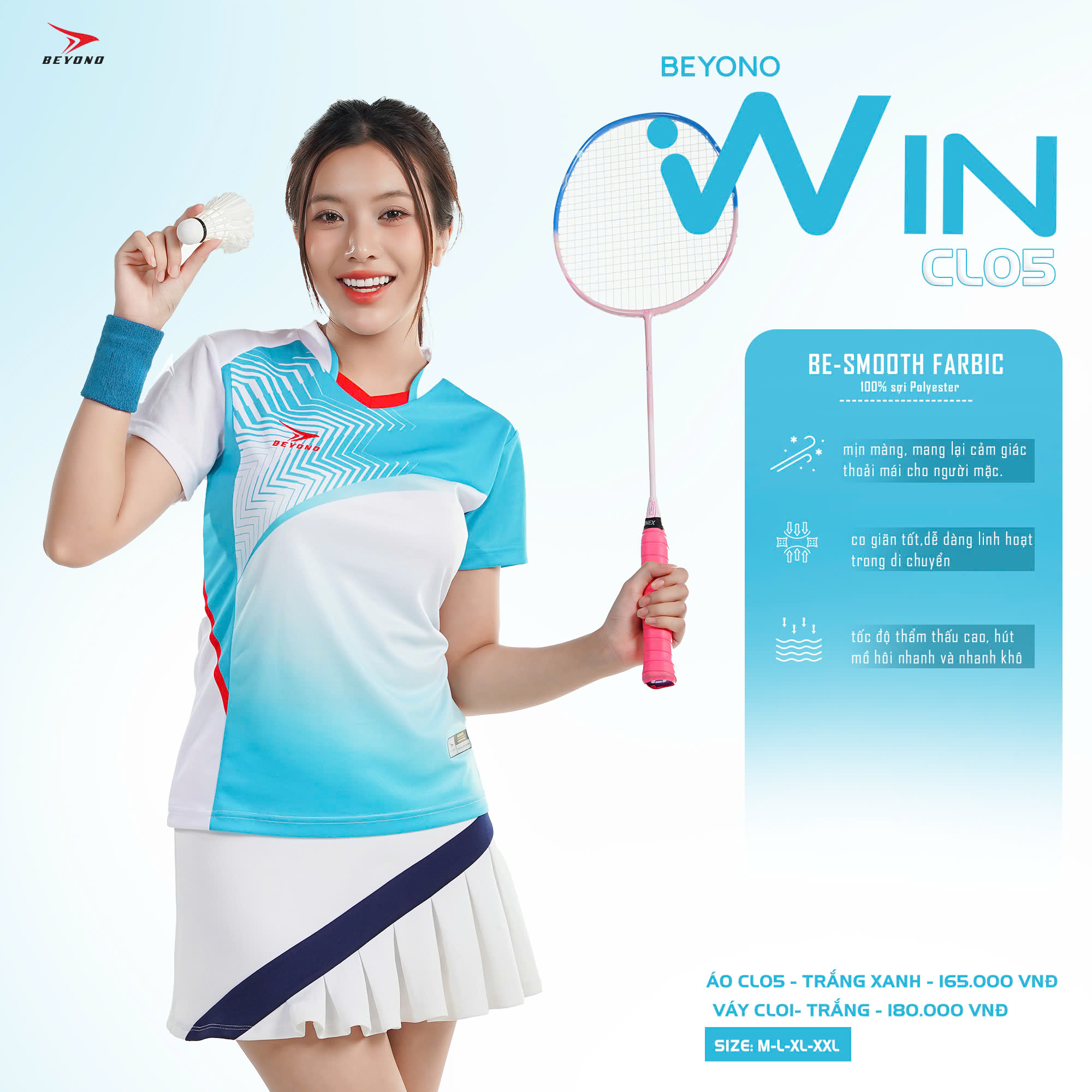 Áo thể thao cầu lông Nữ Beyono Win CL05
