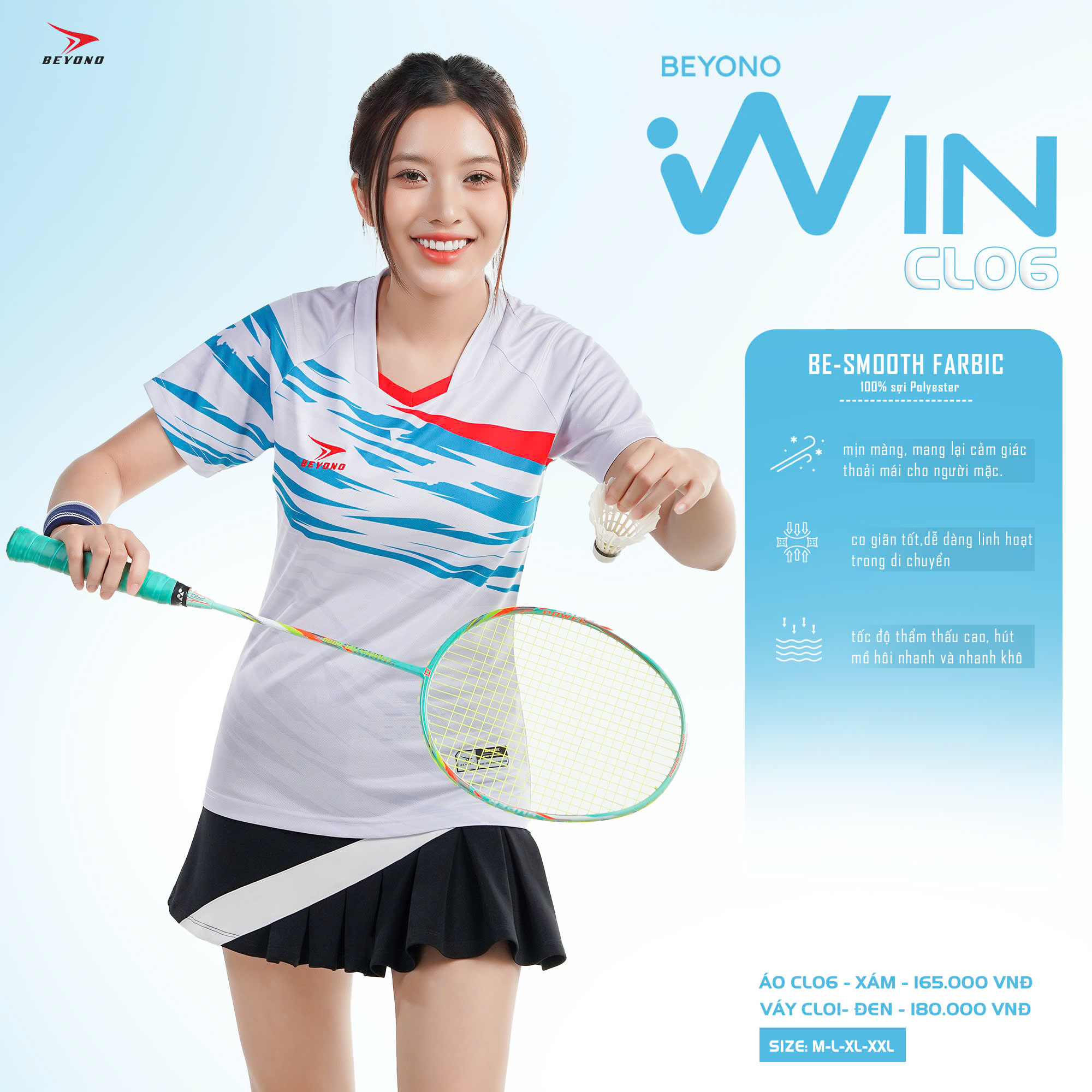 Áo thể thao cầu lông Nữ Beyono Win CL06