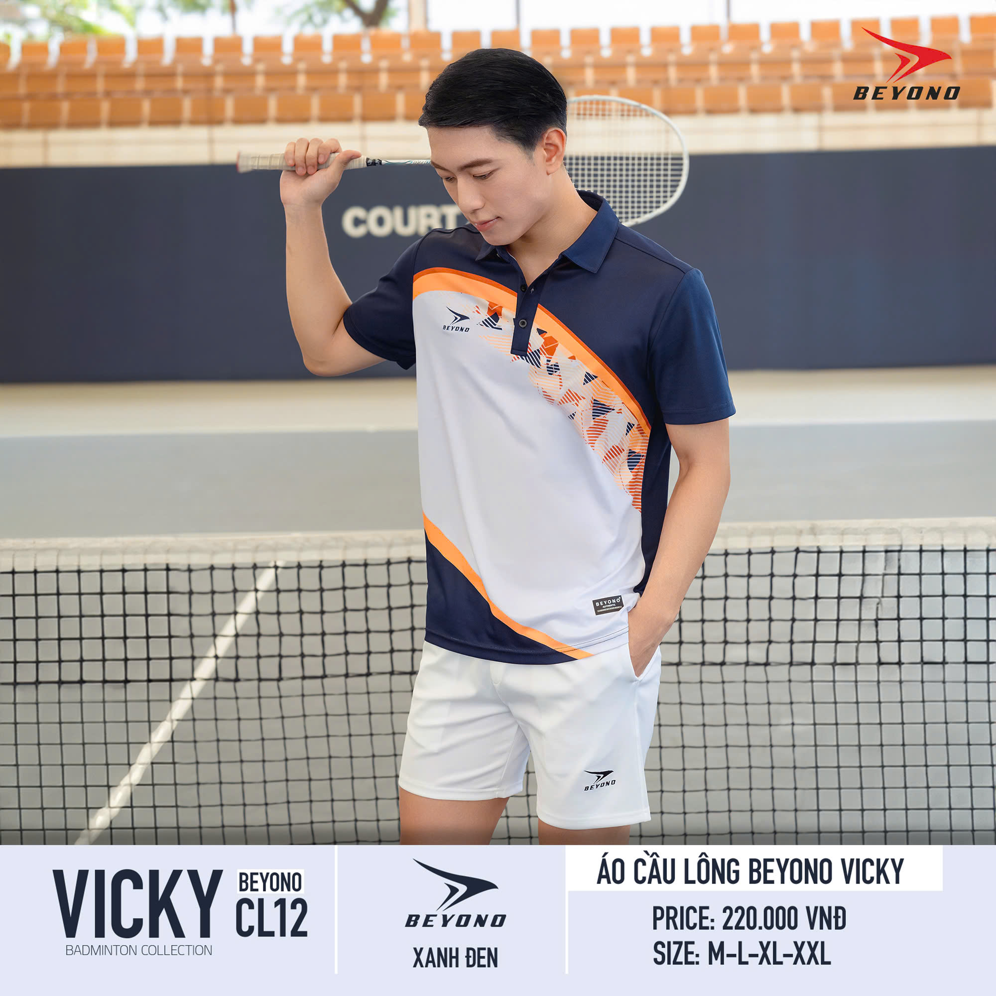  Áo thể thao cầu lông Nam Beyono Vicky CL12