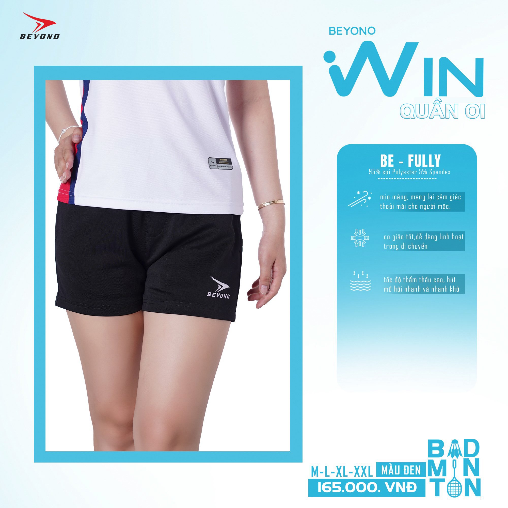 Quần thể thao cầu lông Beyono Win CL01 - Nữ