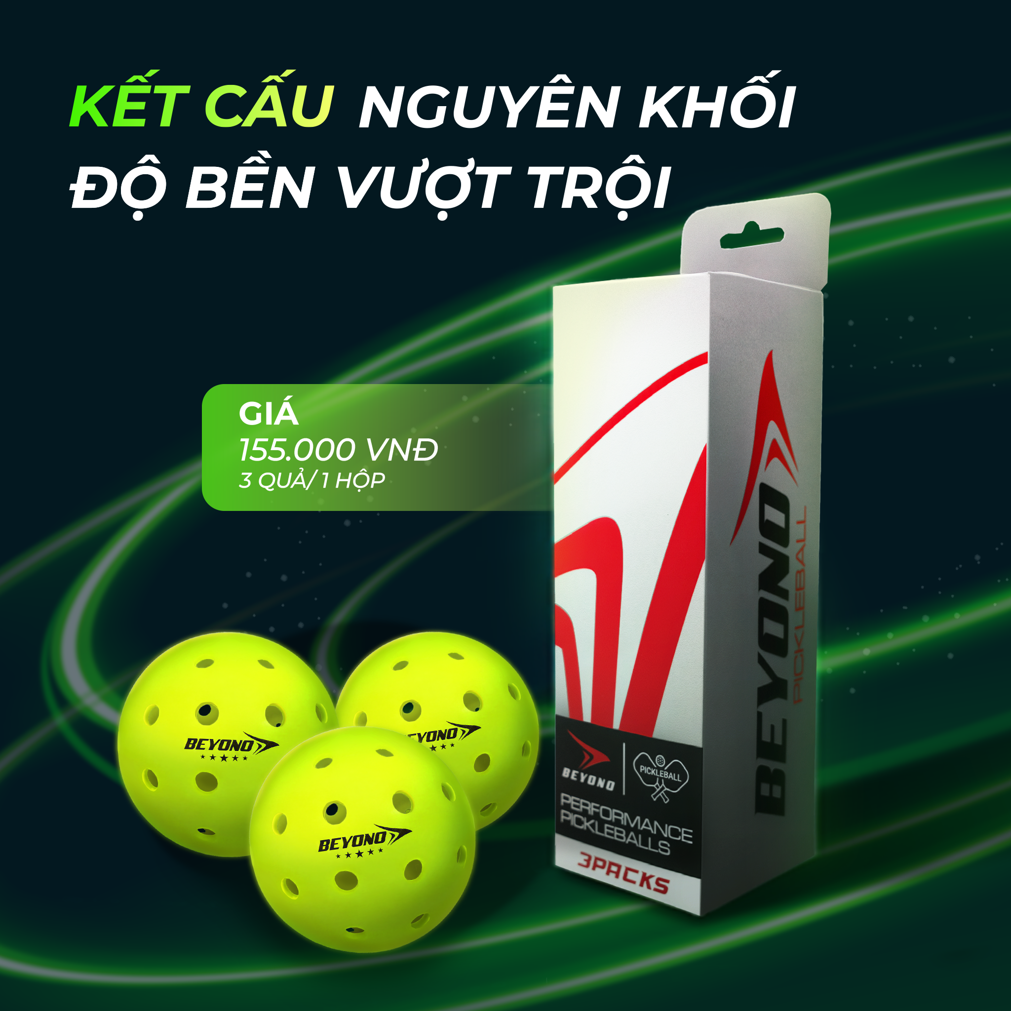 🏓 BÓNG PICKLEBALL BEYONO 48 LỖ – NO DRIFT. JUST ORBIT