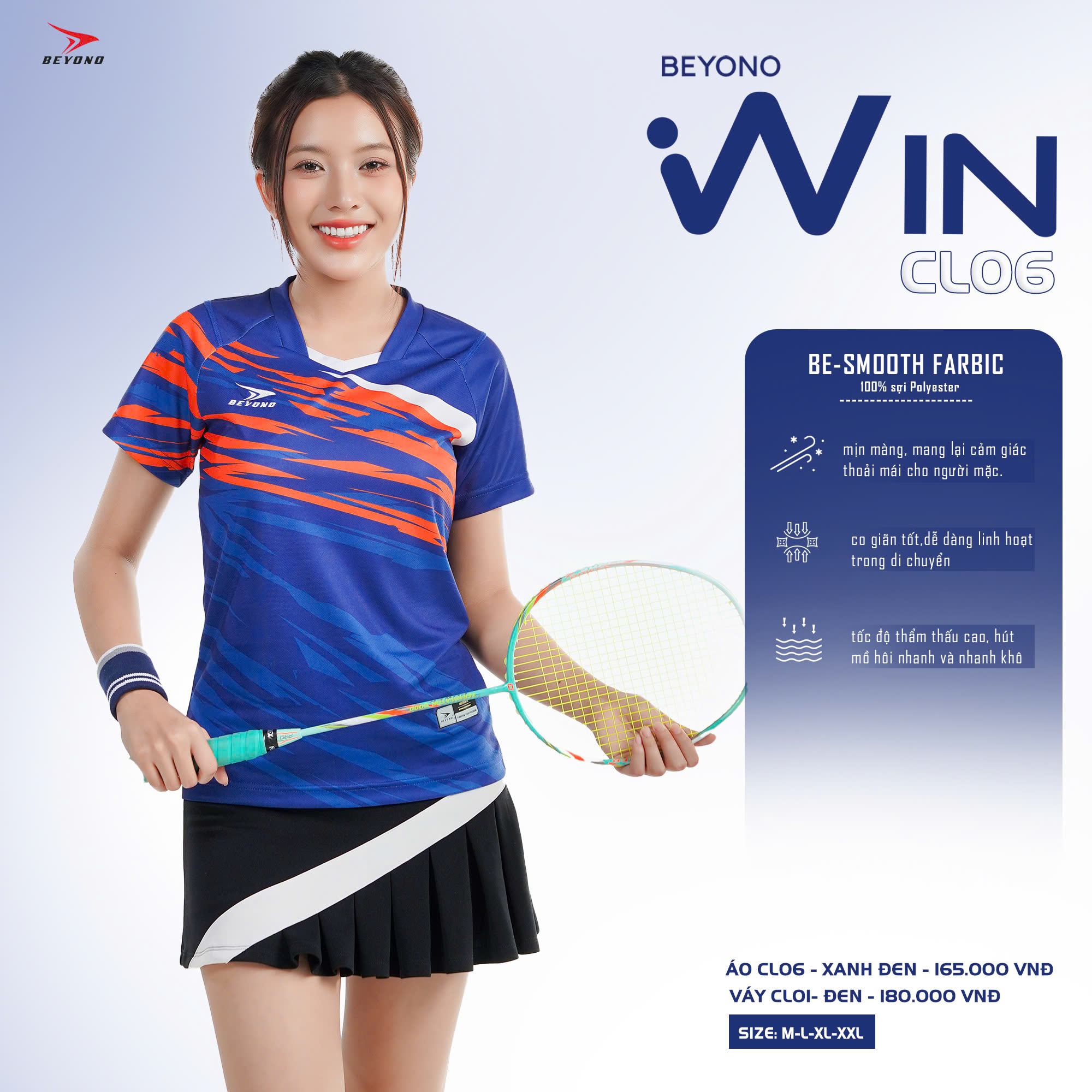 Áo thể thao cầu lông Nữ Beyono Win CL06