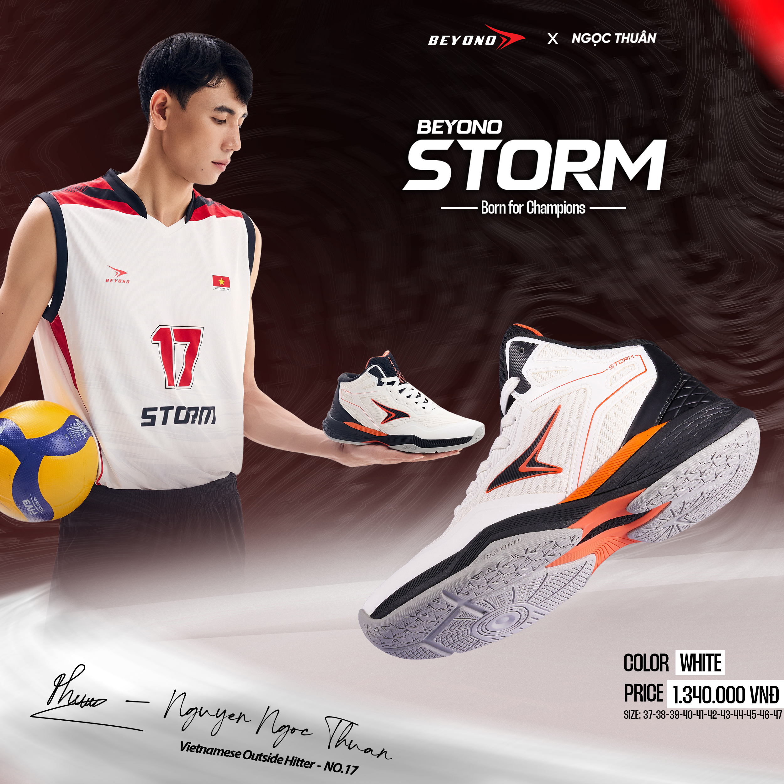 Giày Thể Thao Bóng Chuyền  BEYONO STORM  – BORN FOR CHAMPIONS 