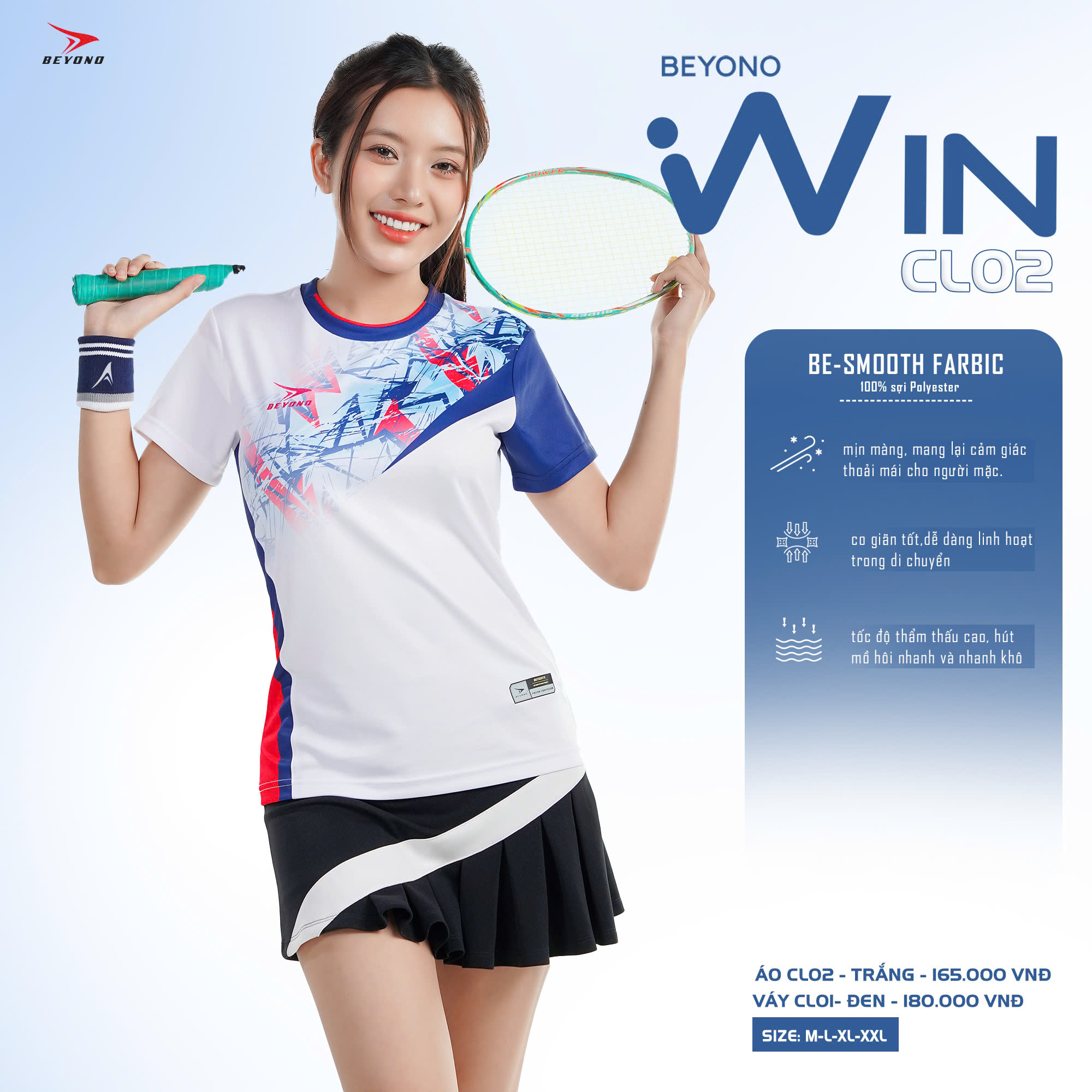 Áo thể thao cầu lông Nữ Beyono Win CL02