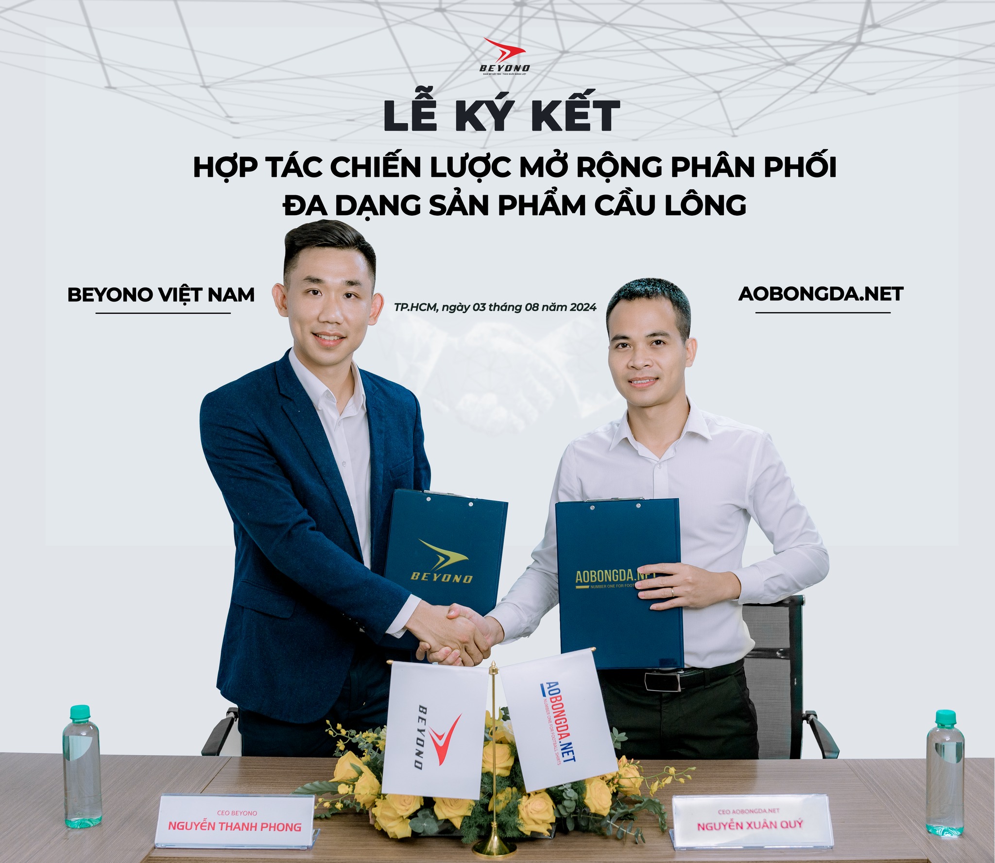 BEYONO và nhà phân phối AOBONGDA.NET: Ký kết hợp tác chiến lược mở rộng phân phối đa dạng sản phẩm cầu lông