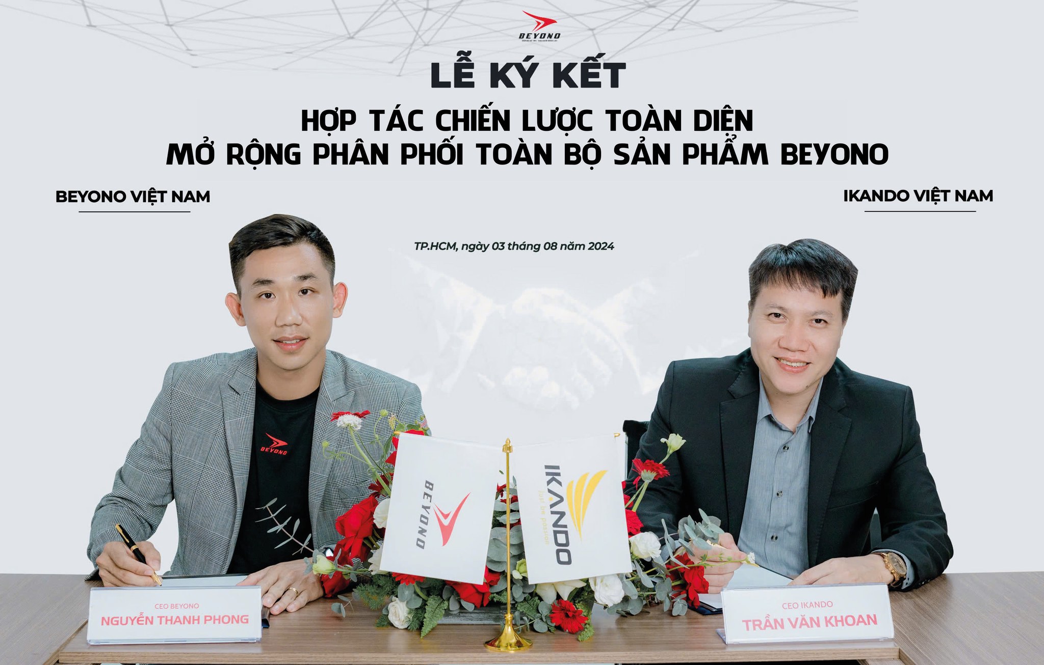 BEYONO VÀ IKANDO: Ký kết hợp tác chiến lược toàn diện mở rộng phân phối tất cả sản phẩm Beyono tại Miền Bắc.